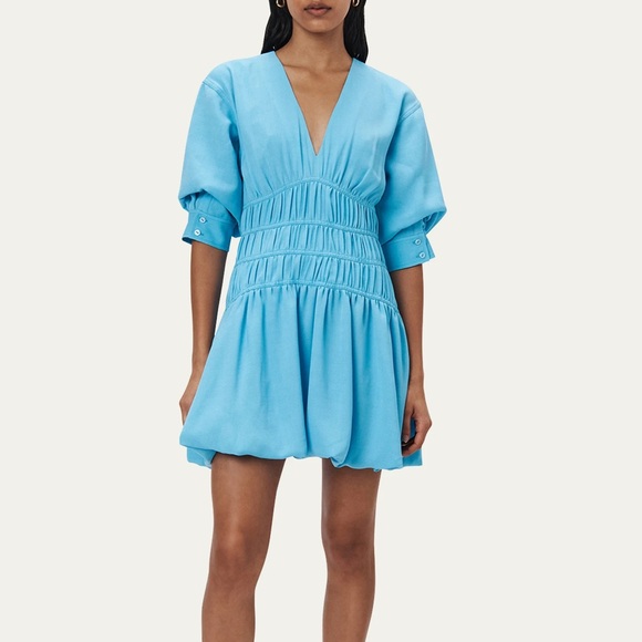 NEW Jonathan Simkhai Diem Gauze Bubble-Hem Minidress - Picture 3 of 9